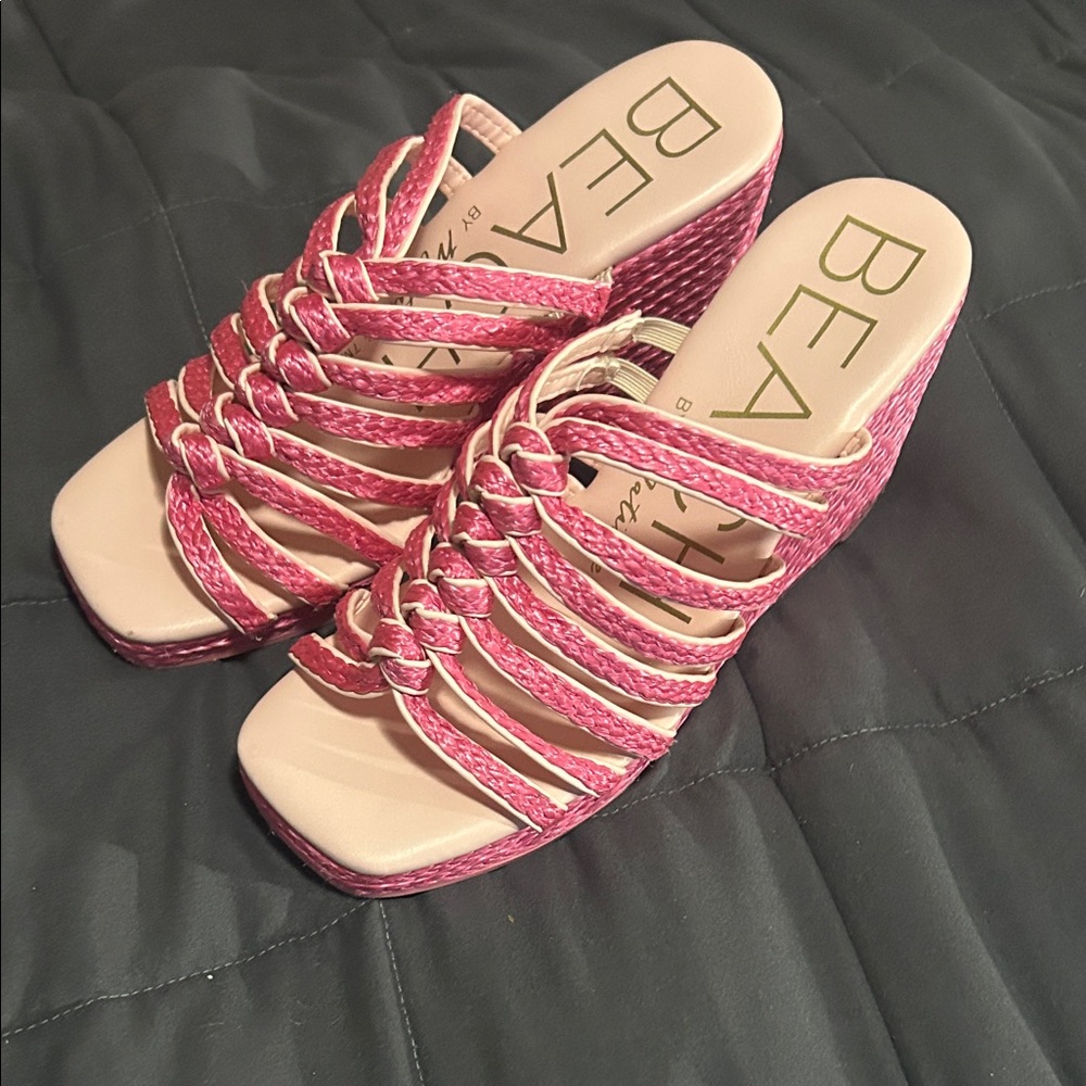 Pink Beach by Matisse Woven Women's Wedge Sandals - 7